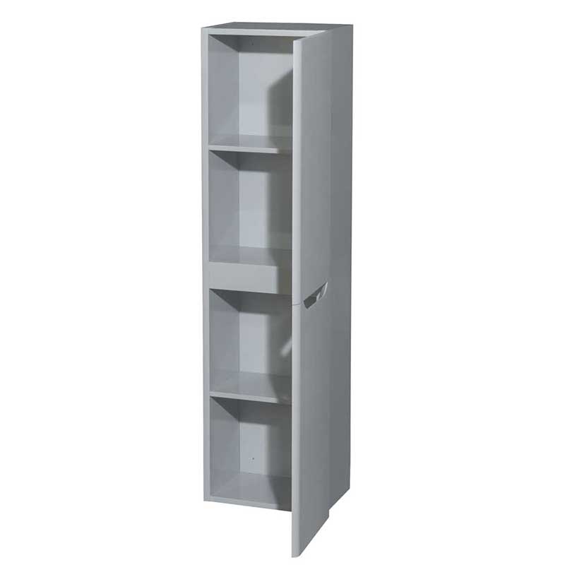 Wyndham Collection Murano Wall-Mounted Bathroom Storage Cabinet in Glossy White (Two-Door)