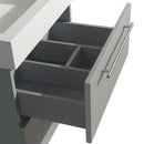 Amare 24" Single Bathroom Vanity in Dove Gray, White Man-Made Stone Countertop, Altair Black Granite Sink and 24" Mirror 3