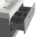 Amare 30" Single Bathroom Vanity in Dove Gray, Green Glass Countertop, Pyra Bone Porcelain Sink and 24" Mirror 3