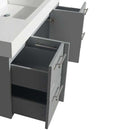 Amare 48" Single Bathroom Vanity in Dove Gray, White Man-Made Stone Countertop, Altair Black Granite Sink and 46" Mirror 3