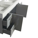 Amare 60" Double Bathroom Vanity in Dove Gray, White Man-Made Stone Countertop, Avalon Ivory Marble Sinks and 58" Mirror 3