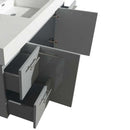 Amare 60" Single Bathroom Vanity in Dove Gray, White Man-Made Stone Countertop, Arista Ivory Marble Sink and 58" Mirror 3