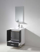 Legion Furniture 24" Sink Vanity Without Faucet Espresso Wood Vein & White 4