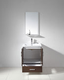 Legion Furniture 24" Sink Vanity Without Faucet Walnut Wood Vein & White 3