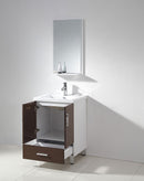 Legion Furniture 24" Sink Vanity Without Faucet Walnut Wood Vein & White 4