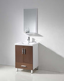 Legion Furniture 24" Sink Vanity Without Faucet Walnut Wood Vein & White 5