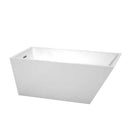Wyndham Collection Hannah 59 inch Freestanding Bathtub in White with Brushed Nickel Drain and Overflow Trim