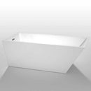 Wyndham Collection Hannah 67 inch Freestanding Bathtub in White with Brushed Nickel Drain and Overflow Trim 2
