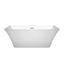 Wyndham Collection Tiffany 59 inch Freestanding Bathtub in White with Brushed Nickel Drain and Overflow Trim 4