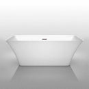 Wyndham Collection Tiffany 59 inch Freestanding Bathtub in White with Brushed Nickel Drain and Overflow Trim 3