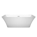 Wyndham Collection Tiffany 67 inch Freestanding Bathtub in White with Brushed Nickel Drain and Overflow Trim 4