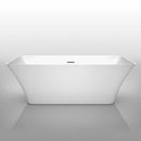 Wyndham Collection Tiffany 67 inch Freestanding Bathtub in White with Brushed Nickel Drain and Overflow Trim 3