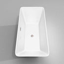 Wyndham Collection Tiffany 67 inch Freestanding Bathtub in White with Brushed Nickel Drain and Overflow Trim 5
