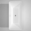 Wyndham Collection Tiffany 67 inch Freestanding Bathtub in White with Floor Mounted Faucet, Drain and Overflow Trim in Brushed Nickel 7