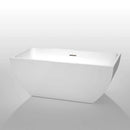 Wyndham Collection Rachel 59 inch Freestanding Bathtub in White with Brushed Nickel Drain and Overflow Trim 2