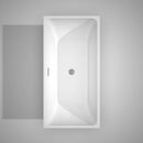 Wyndham Collection Rachel 59 inch Freestanding Bathtub in White with Brushed Nickel Drain and Overflow Trim 7
