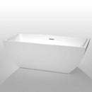 Wyndham Collection Rachel 67 inch Freestanding Bathtub in White with Brushed Nickel Drain and Overflow Trim 2
