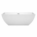 Wyndham Collection Rachel 67 inch Freestanding Bathtub in White with Brushed Nickel Drain and Overflow Trim 4