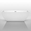 Wyndham Collection Rachel 67 inch Freestanding Bathtub in White with Brushed Nickel Drain and Overflow Trim 3