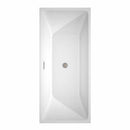 Wyndham Collection Rachel 67 inch Freestanding Bathtub in White with Brushed Nickel Drain and Overflow Trim 8