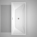 Wyndham Collection Rachel 67 inch Freestanding Bathtub in White with Brushed Nickel Drain and Overflow Trim 7