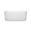 Wyndham Collection Ursula 59 inch Freestanding Bathtub in White with Brushed Nickel Drain and Overflow Trim 4