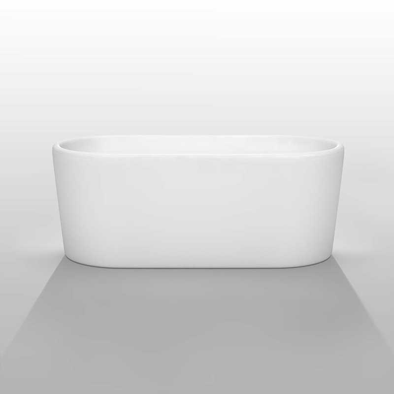 Wyndham Collection Ursula 59 inch Freestanding Bathtub in White with Brushed Nickel Drain and Overflow Trim 3