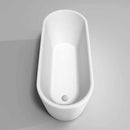 Wyndham Collection Ursula 67 inch Freestanding Bathtub in White with Brushed Nickel Drain and Overflow Trim 5