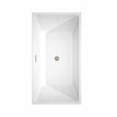 Wyndham Collection Sara 59 inch Freestanding Bathtub in White with Brushed Nickel Drain and Overflow Trim 8