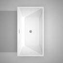 Wyndham Collection Sara 59 inch Freestanding Bathtub in White with Brushed Nickel Drain and Overflow Trim 7