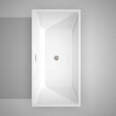 Wyndham Collection Sara 63 inch Freestanding Bathtub in White with Floor Mounted Faucet, Drain and Overflow Trim in Brushed Nickel 7