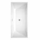 Wyndham Collection Sara 67 inch Freestanding Bathtub in White with Brushed Nickel Drain and Overflow Trim 8