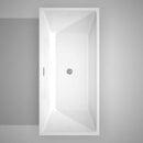 Wyndham Collection Sara 67 inch Freestanding Bathtub in White with Brushed Nickel Drain and Overflow Trim 7