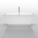 Wyndham Collection Galina 67 inch Freestanding Bathtub in White with Floor Mounted Faucet, Drain and Overflow Trim in Brushed Nickel 3