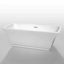 Wyndham Collection Galina 67 inch Freestanding Bathtub in White with Brushed Nickel Drain and Overflow Trim 2