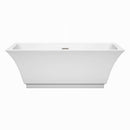 Wyndham Collection Galina 67 inch Freestanding Bathtub in White with Brushed Nickel Drain and Overflow Trim 4