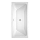 Wyndham Collection Galina 67 inch Freestanding Bathtub in White with Brushed Nickel Drain and Overflow Trim 8