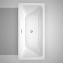 Wyndham Collection Galina 67 inch Freestanding Bathtub in White with Brushed Nickel Drain and Overflow Trim 7