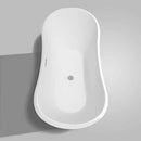 Wyndham Collection Bolera 71 inch Freestanding Bathtub in White with Floor Mounted Faucet, Drain and Overflow Trim in Brushed Nickel 5