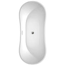 Wyndham Collection Bolera 71 inch Freestanding Bathtub in White with Floor Mounted Faucet, Drain and Overflow Trim in Brushed Nickel 8