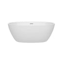 Wyndham Collection Juno 59 inch Freestanding Bathtub in White with Polished Chrome Drain and Overflow Trim 4