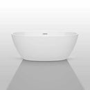 Wyndham Collection Juno 59 inch Freestanding Bathtub in White with Polished Chrome Drain and Overflow Trim 3