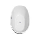 Wyndham Collection Juno 59 inch Freestanding Bathtub in White with Polished Chrome Drain and Overflow Trim 6