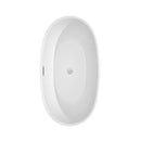 Wyndham Collection Juno 59 inch Freestanding Bathtub in White with Polished Chrome Drain and Overflow Trim and Floor Mounted Faucet 8