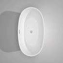 Wyndham Collection Juno 59 inch Freestanding Bathtub in White with Floor Mounted Faucet, Drain and Overflow Trim in Brushed Nickel 7