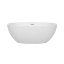 Wyndham Collection Juno 63 inch Freestanding Bathtub in White with Polished Chrome Drain and Overflow Trim 4