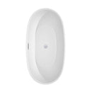 Wyndham Collection Juno 63 inch Freestanding Bathtub in White with Polished Chrome Drain and Overflow Trim 8