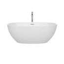 Wyndham Collection Juno 63 inch Freestanding Bathtub in White with Polished Chrome Drain and Overflow Trim and Floor Mounted Faucet 4