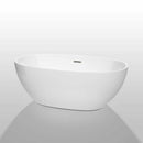 Wyndham Collection Juno 63 inch Freestanding Bathtub in White with Brushed Nickel Drain and Overflow Trim 2