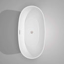 Wyndham Collection Juno 63 inch Freestanding Bathtub in White with Brushed Nickel Drain and Overflow Trim 7